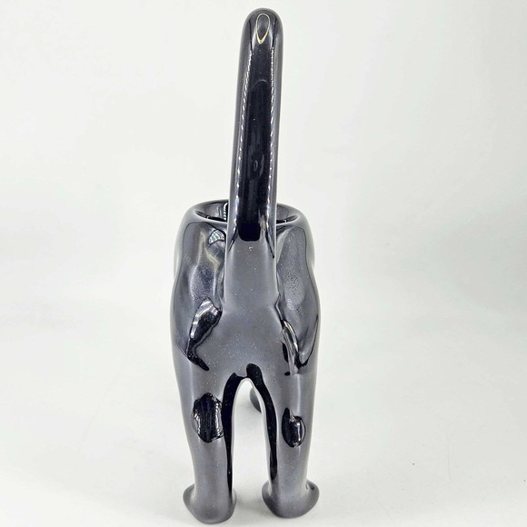 Retired Party Lite Black Cat Halloween ceramic Tea Light Candle holder - Picture 3 of 6
